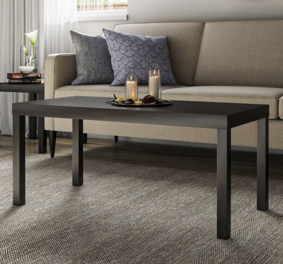 DHP Parsons Black Wood Grain Coffee Table