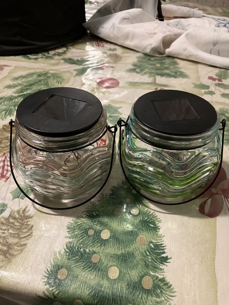 Glass Solar Fairy Lights Decorations Jar Lantern