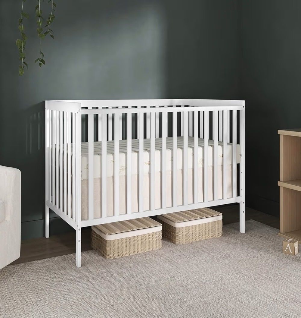 5 in 1 convertible crib & toddler bed with mattress, mattress protector.