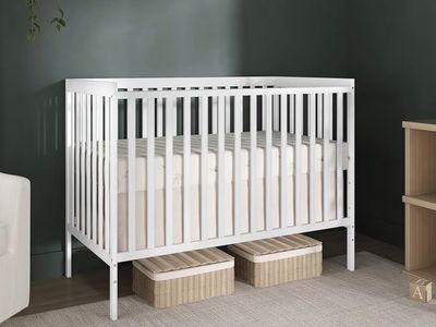 5 in 1 convertible crib & toddler bed with mattress, mattress protector.