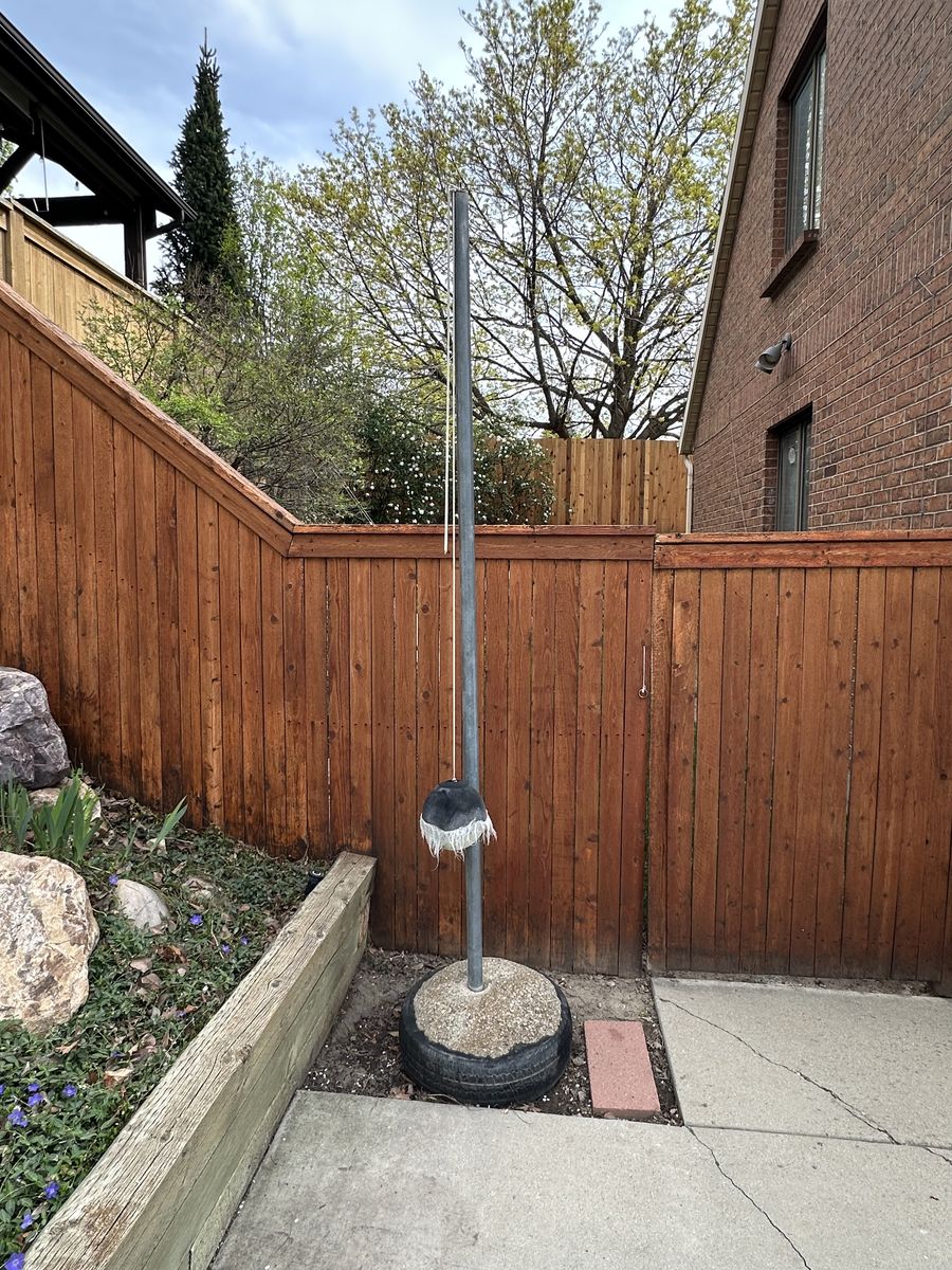 Tether ball pole and base