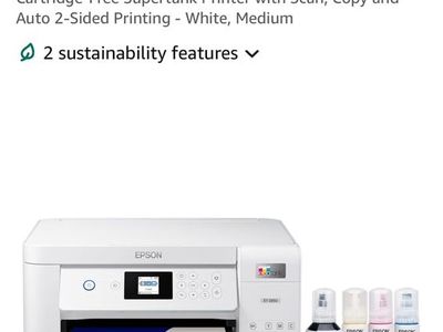 Epson EcoTank ET-2850 Wireless All-in-One Supertank Printer with Scan, Copy, 2-Sided Printing