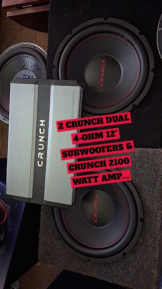 Car audio 2 12" subwoofer and amp matching combo