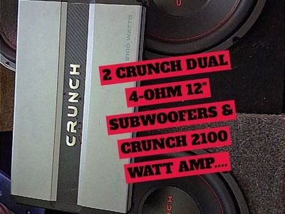 Car audio 2 12" subwoofer and amp matching combo
