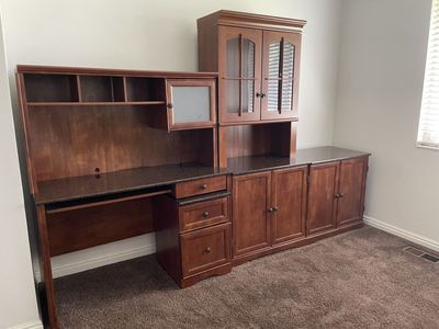 Lightly Used office desk and storage cabinets