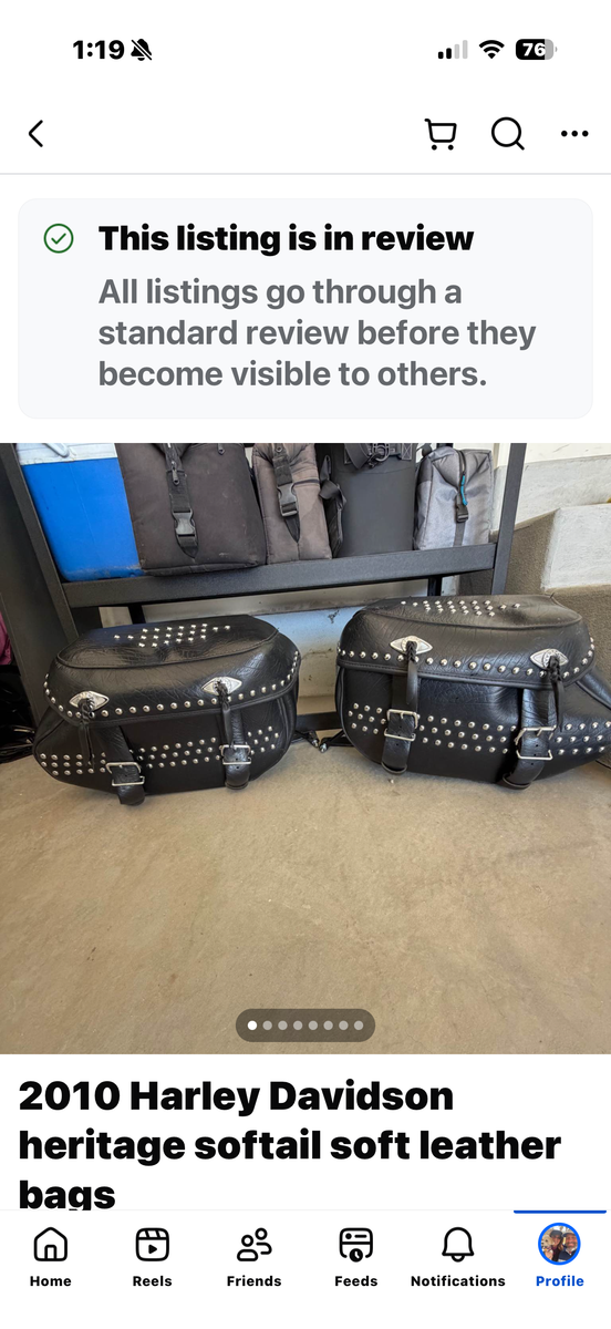 2010 Harley Davidson heritage softail soft leather bags