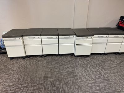 White Storage File Cabinet bench seats