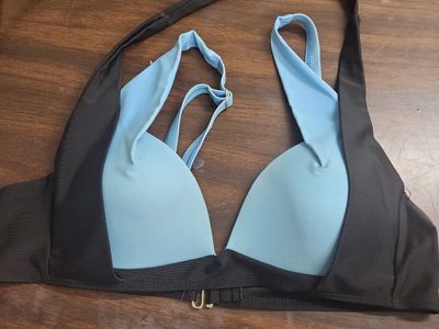 Unbranded Light Blue Bikini Top, Size Large/3 Polyamide, 18% Elastane