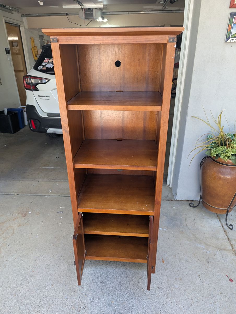 Wooden Media Tower Bookcase