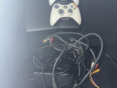 Microsoft Xbox 360 Slim Console Bundle with 2 Controllers, Cables & Games