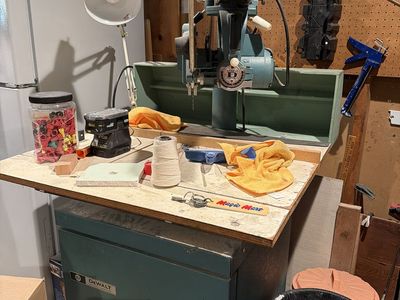 DeWalt Vintage Radial Arm Saw with Utility Cabinet - Classic Woodworking Tool, Good Condition