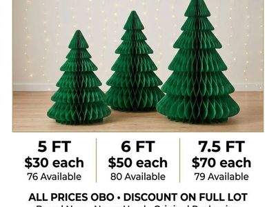 Liquidation Pallets, paper Christmas Trees