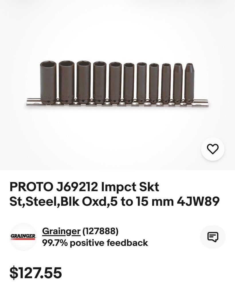 NEW!1/4 in. Drive Deep Impact Socket Set