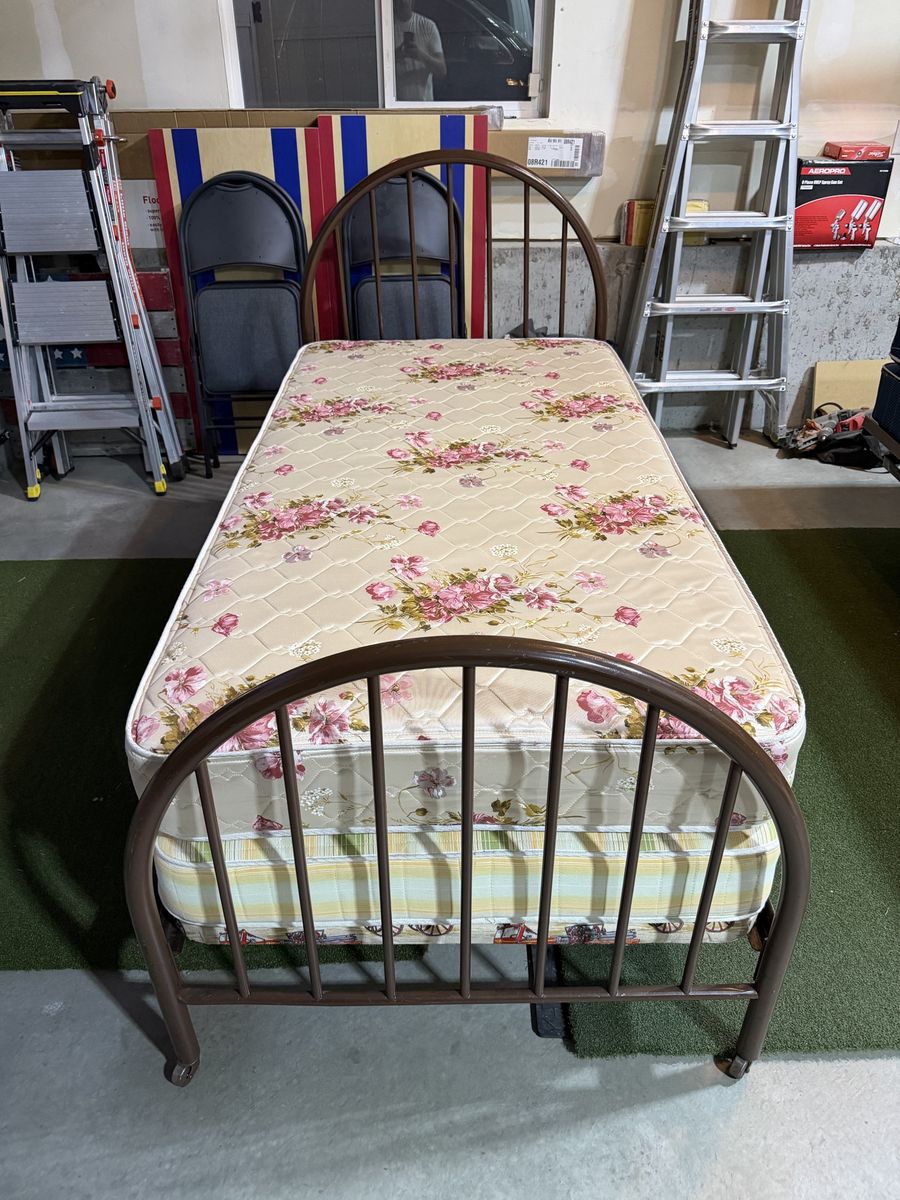 Vintage Steel Frame Twin Bed