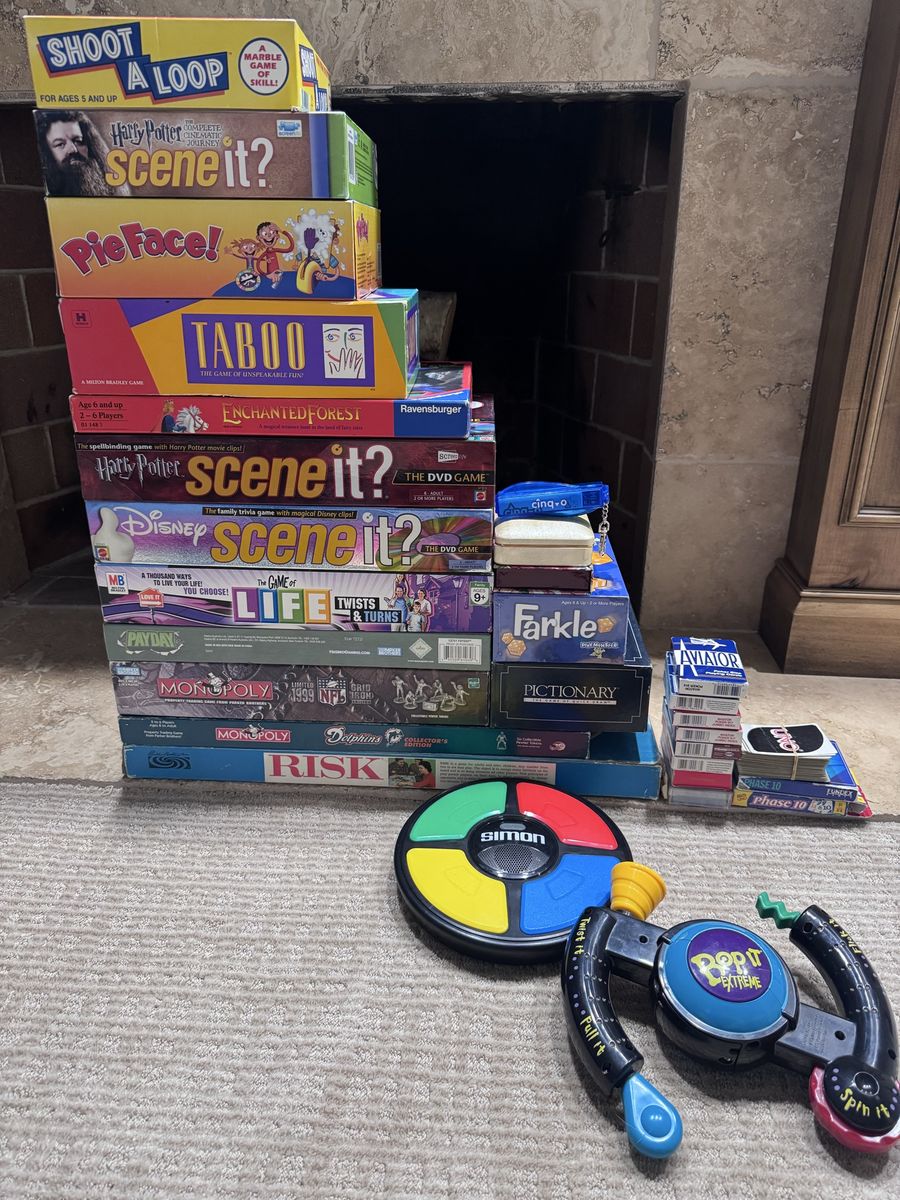 Large Board Game and Party Game Lot - Monopoly, Risk, Scene It, Taboo