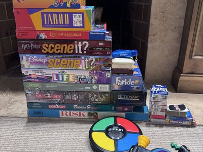 Large Board Game and Party Game Lot - Monopoly, Risk, Scene It, Taboo