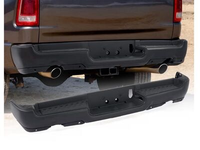 New 19-24 Dodge Ram 1500 Rear Black Bumper W/Holes