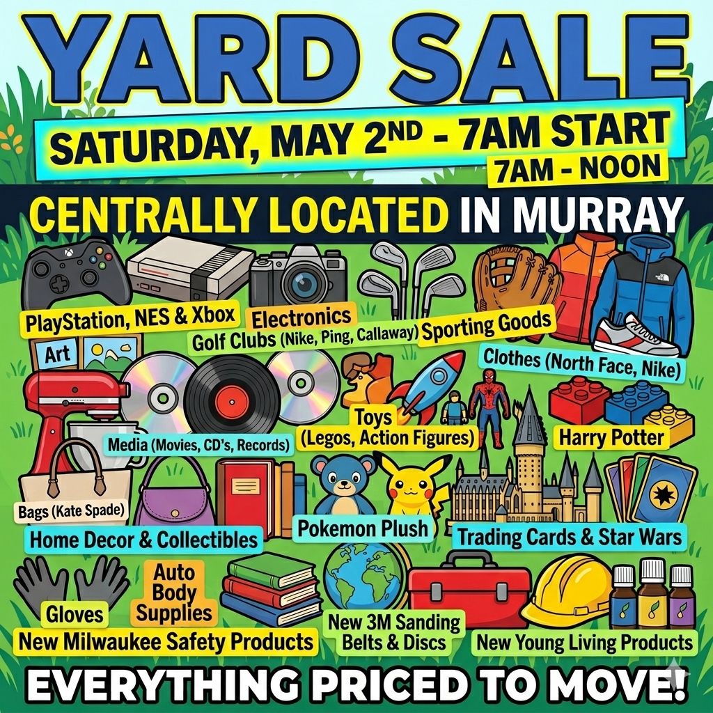 Yard Sale - Saturday May 2nd - 7am