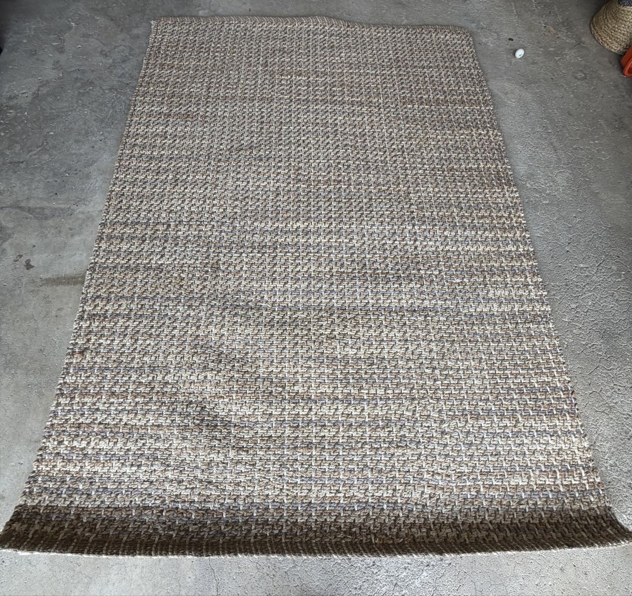 5x7 Neutral Woven Textured Area Rug - Beige and Brown