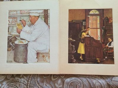 Vintage Norman Rockwell Matted Art Prints Set - The Chef & Marriage Licenses