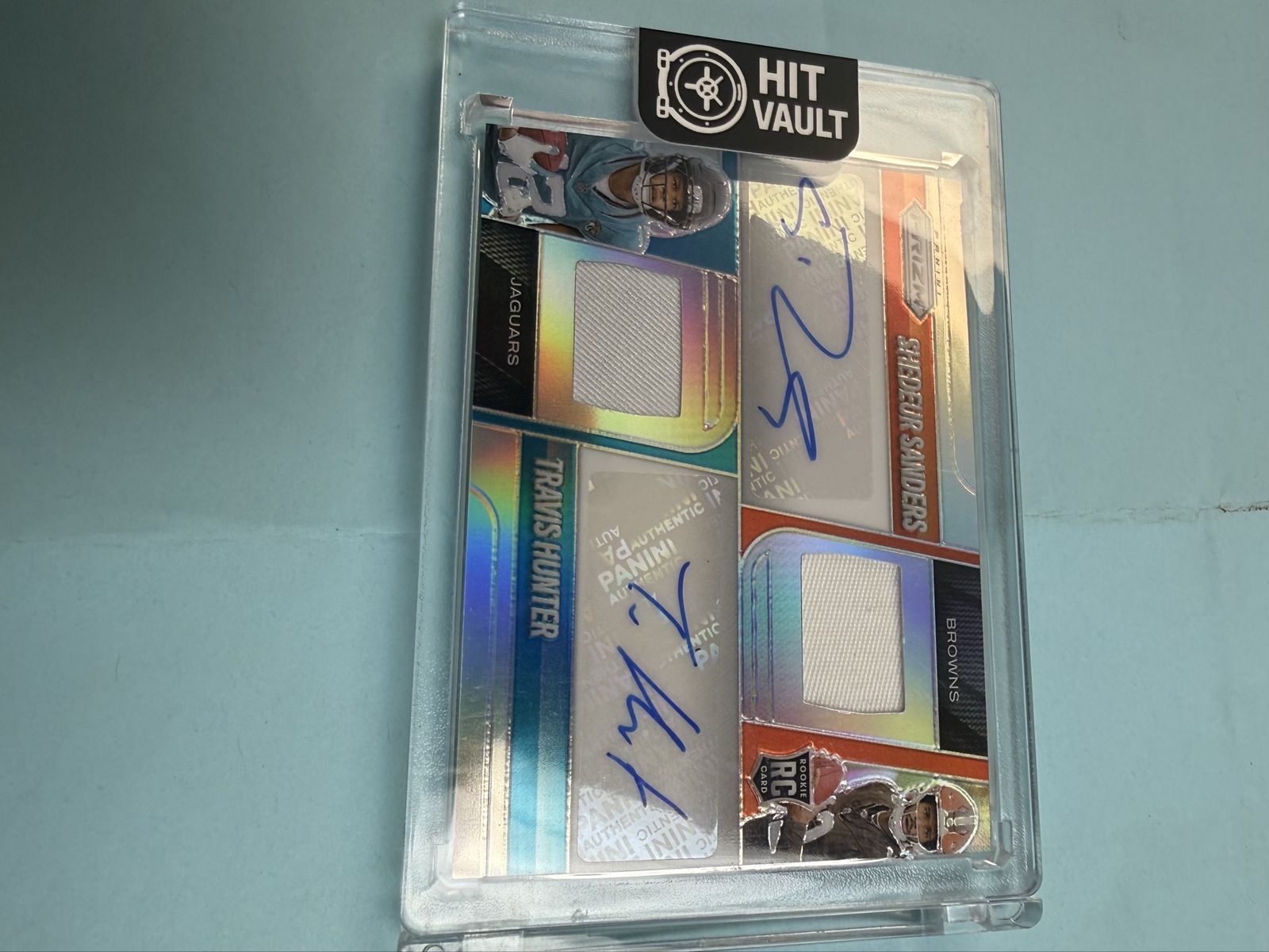 Panini 2023 DPA-THSS Shedeur Sanders / Travis Hunter Dual Auto Relic Card 14/99 Hit Vault