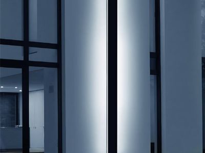 71inch Modern Outdoor Wall Light, 3000K-6000K Dimmable Outside Wall Sconce, Black Exterior Lighting Fixture, IP65 Waterproof Lin