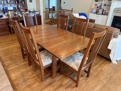 Large Dining Table, 12 Chairs, 3 Stools, Buffet