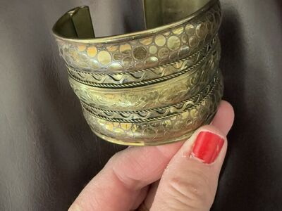 Brass cuff bracelet with beautiful details