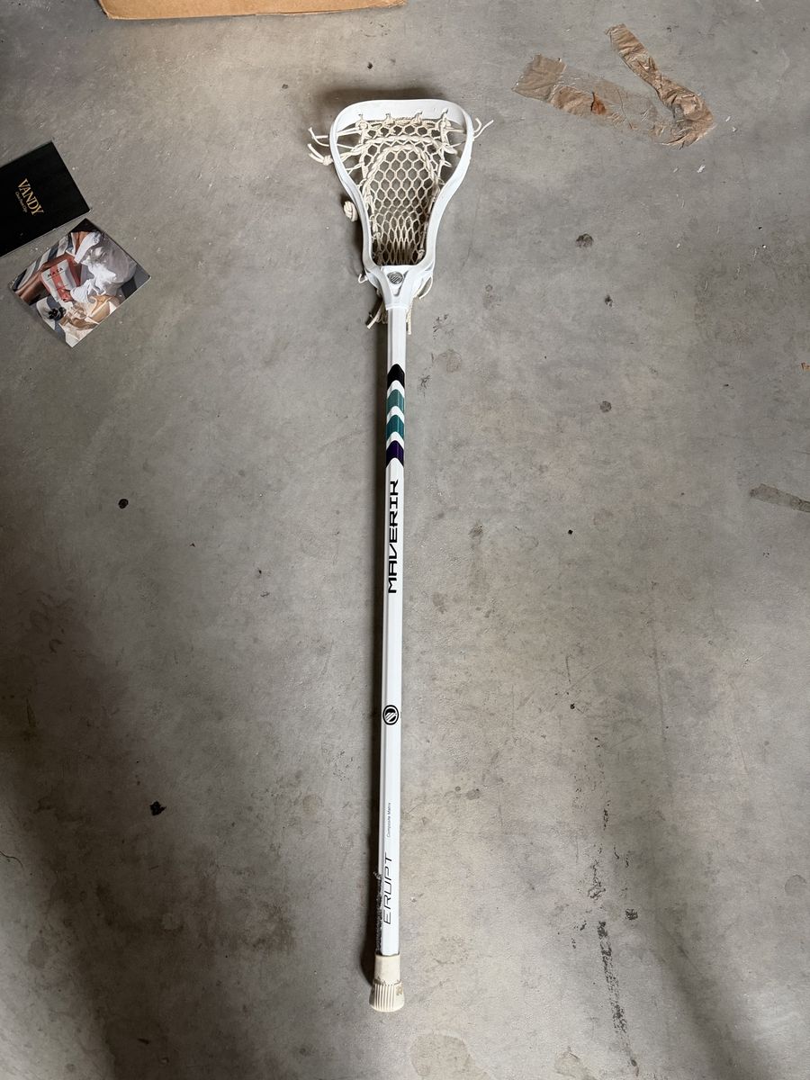 Girls Beginner Maverik Erupt Complete Lacrosse Stick - White