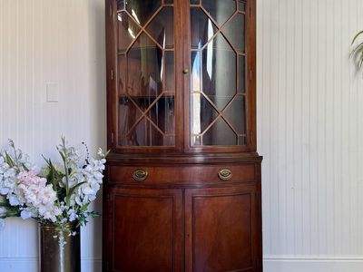 Vintage Drexel Bow Front Federal Corner Cabinet