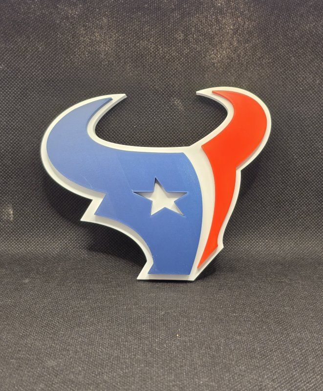 Houston Texans 3D Printed Logo Sign NFL Wall Art Decor