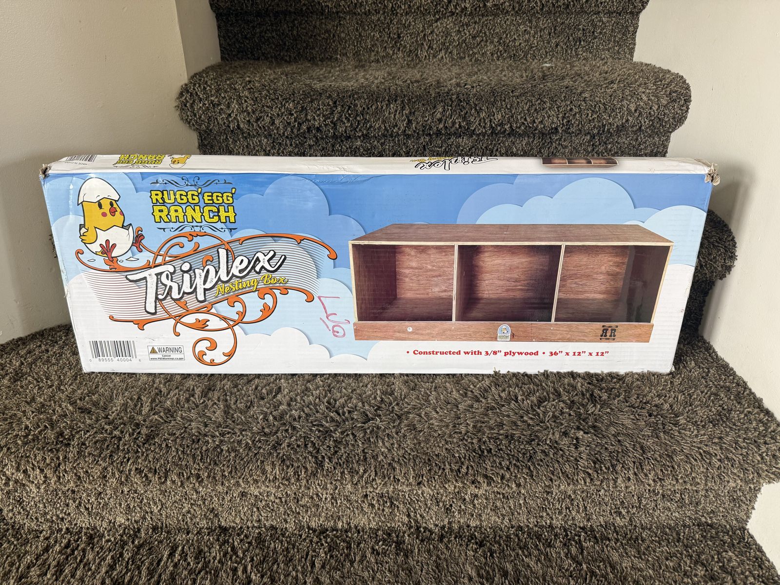 RUGG'egg' RANCH Triplex Poultry Nesting Box 3 Compartment Chicken Coop 36"