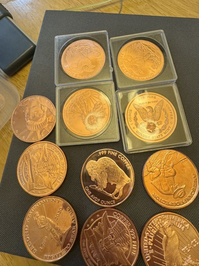 11 One Ounce Copper Rounds