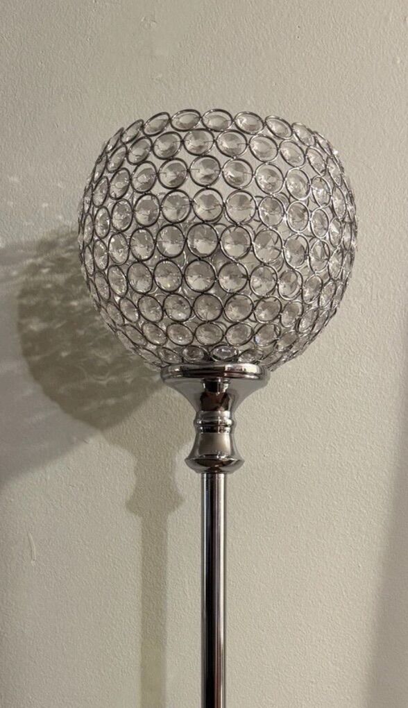 Beautiful Round Chandelier Lamp With Chrome Trim