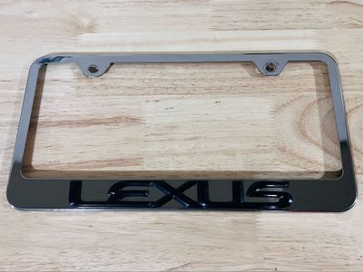 Lexus Chrome License Plate Frame with Black Lettering - OEM Car Accessory