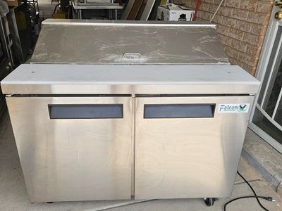 Falcon Stainless Steel 2-Door Sandwich Prep Table Refrigerator