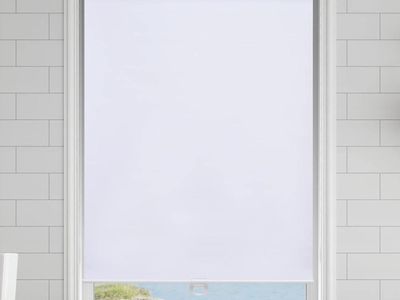 AOSKY White 100% Blackout Cordless Roller Shade - Easy One-Hand Pull, Noise-Free, Thermal Insulated