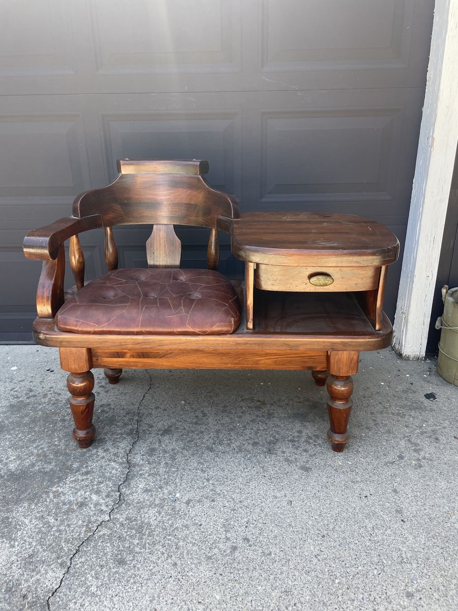 Rare Vintage Telephone Gossip Bench