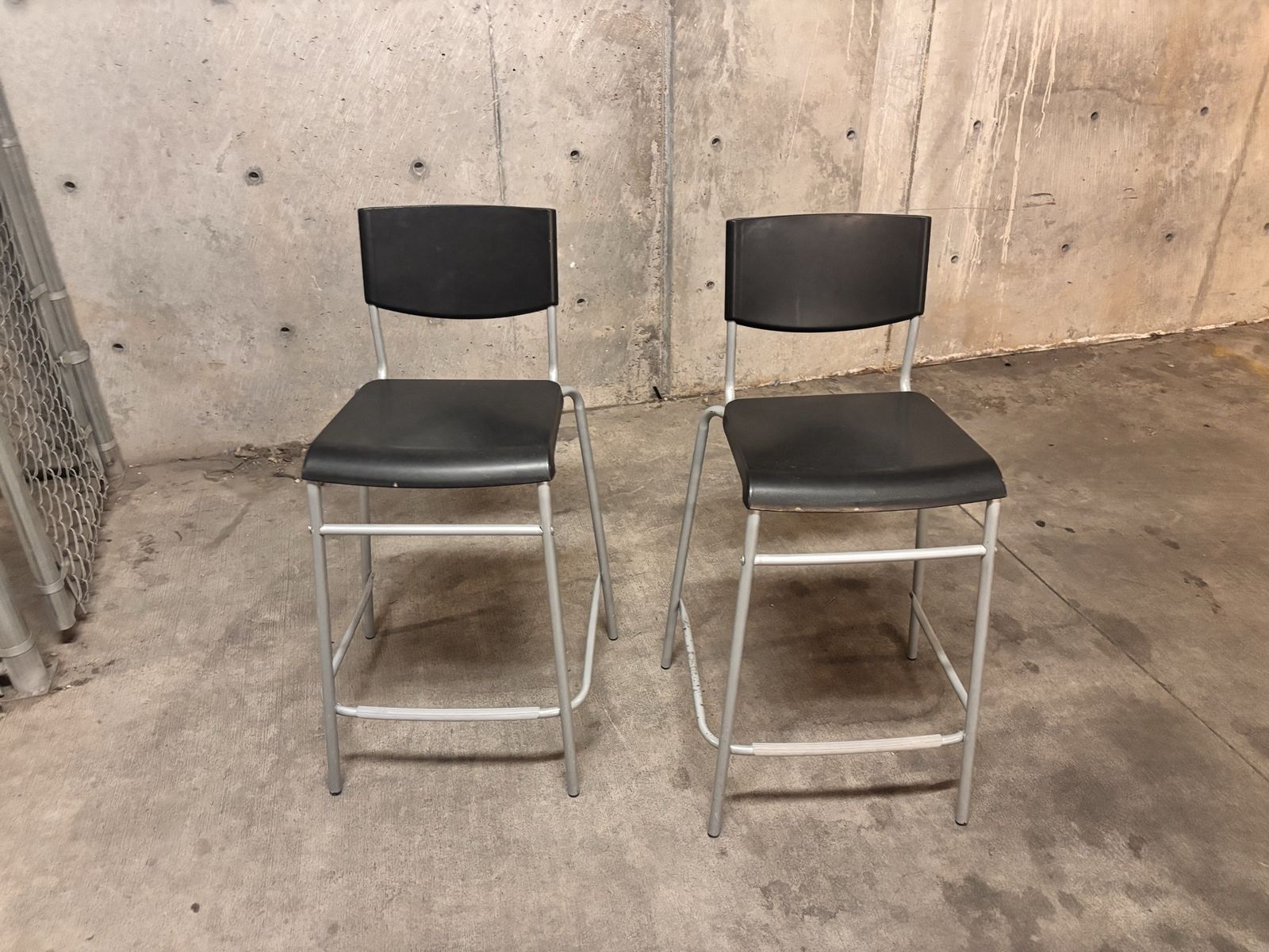 Black and silver bar stools