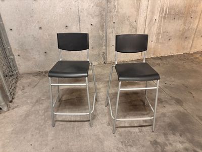 Black and silver bar stools