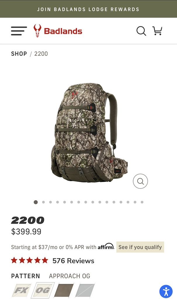 Badlands 2200 Hunting Pack Approach Camo