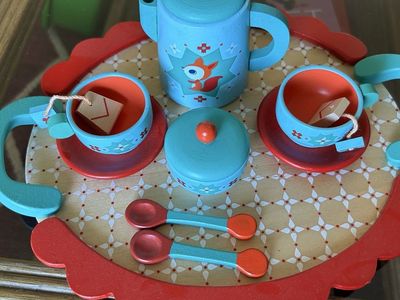 Cute Wooden Fox Tea Party Set