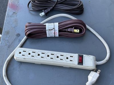 Power Accessories Bundle - 6-Outlet Surge Protector Power Strip + 2 Cords