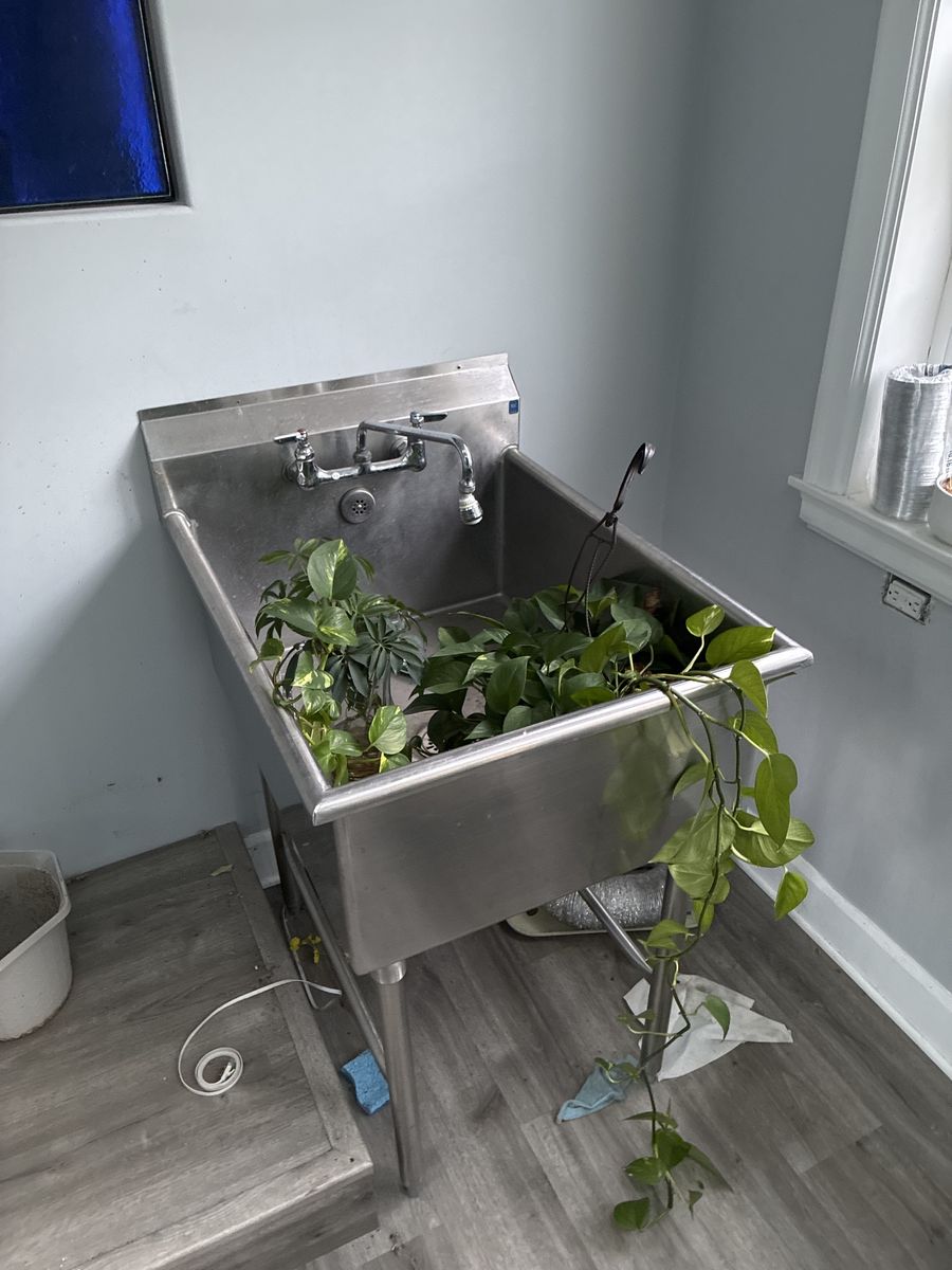 Stainless Steel Single Basin Utility Sink with Faucet - 34" x 27" - Commercial Grade