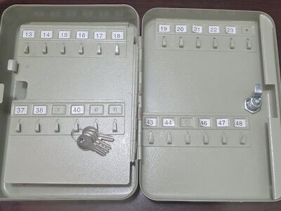 Beige 48 Key Metal Wall Mount Key Lock Box