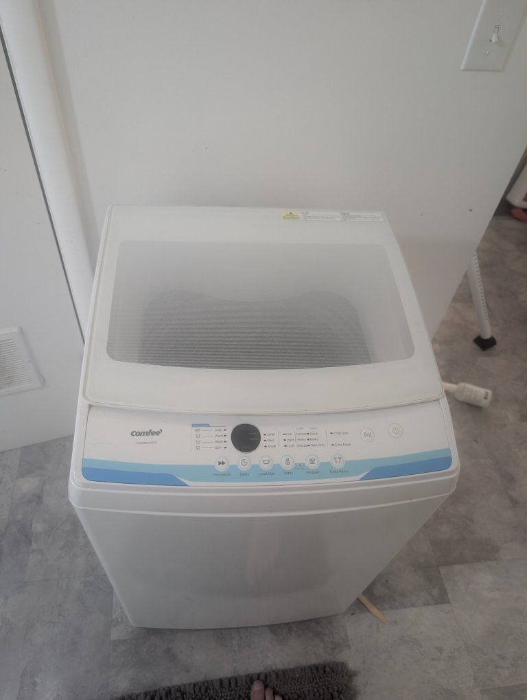 Comfee Portable Washing Machine, White, Top Load, Compact Design, Great for Small Spaces