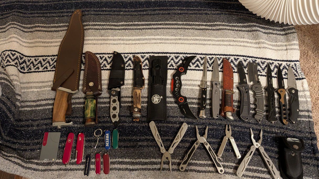 Knife and multi tool collection for sale, various brands and styles.