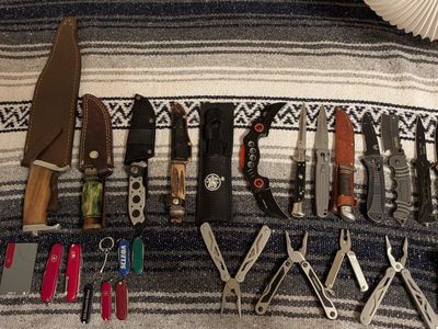 Knife and multi tool collection for sale, various brands and styles.