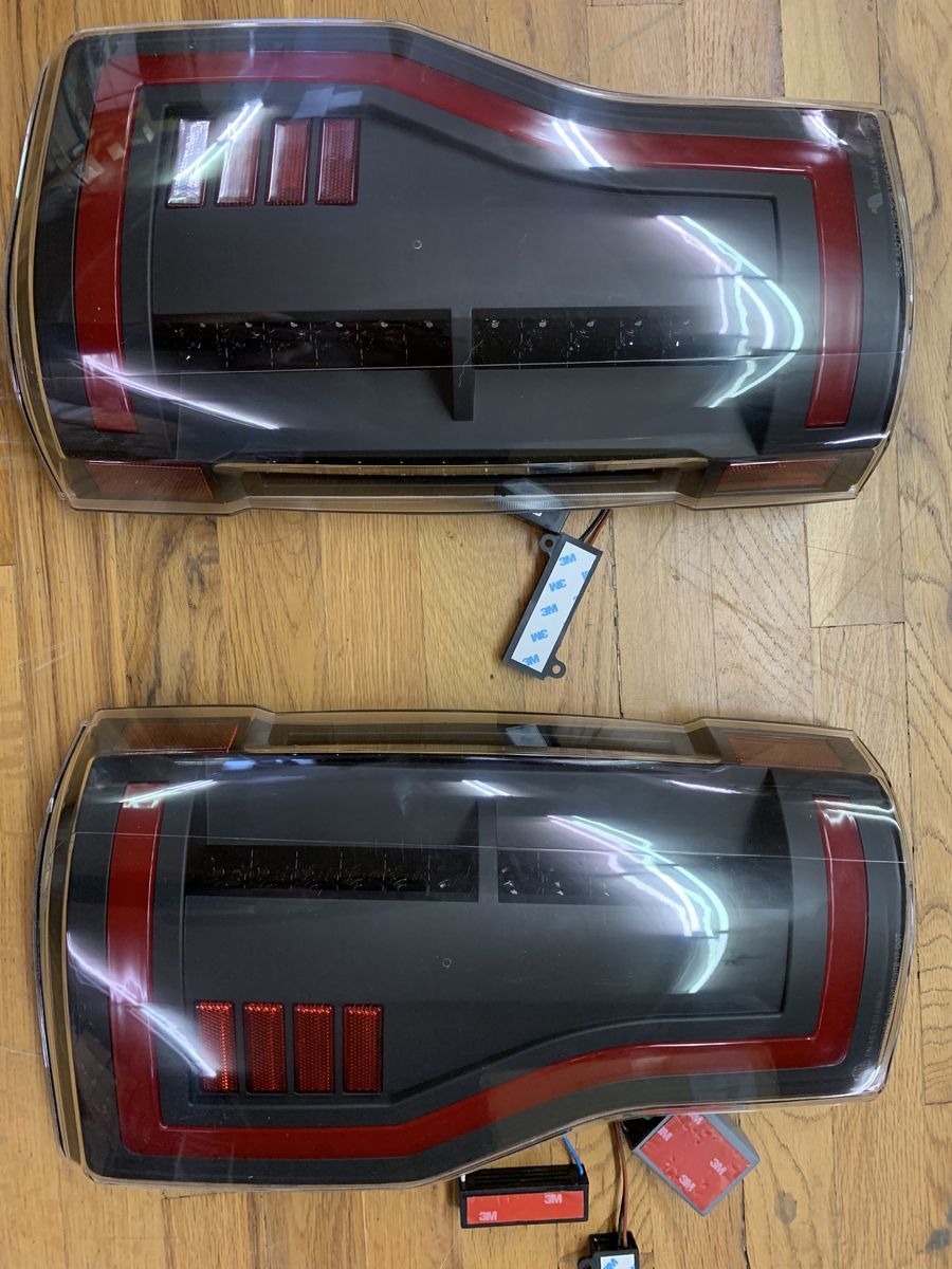 Anzo LED Tail Lights Black with Red Light Bar For Ford F-250 F-350 F-450 F-550 Super Duty F250 F350 SuperDuty