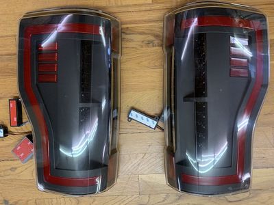 Anzo LED Tail Lights Black with Red Light Bar For Ford F-250 F-350 F-450 F-550 Super Duty F250 F350 SuperDuty